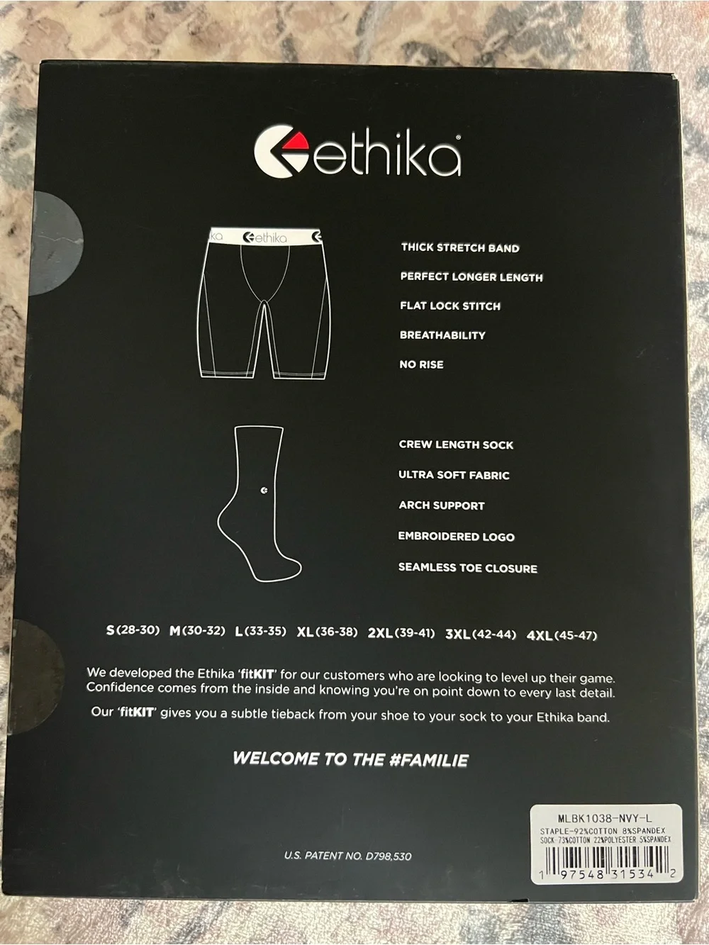 ethika Blue Crush Camo Boxer Briefs and socks set- navy
